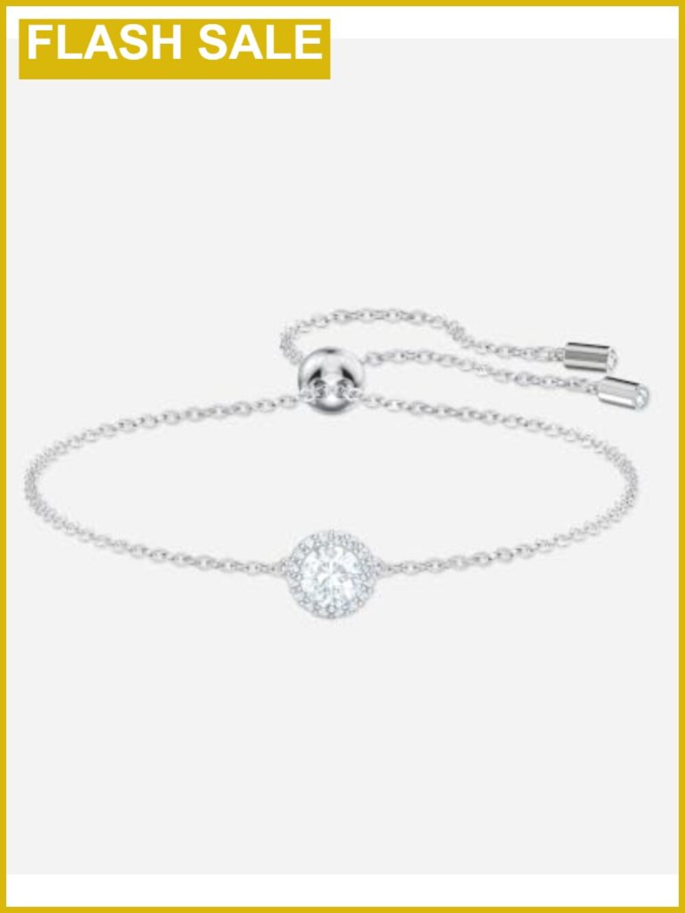 Swarovski Una Angelic Bracelet Cushion Cut Crystal Rhodium Plated Adjustable